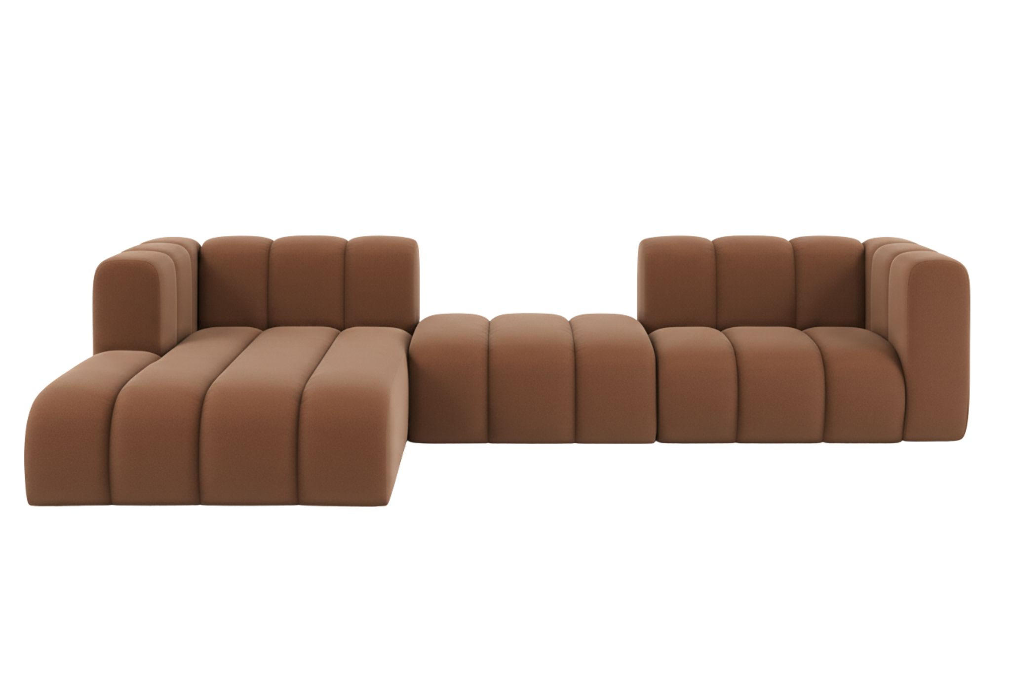 ECKSOFA L-Form Grand L 319 cm, Veloursstoff Salvador, Dunkelbraun, Links - Dunkelbraun, Holz (319/179cm) - Kaiser Möbel