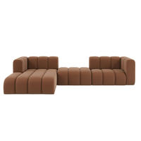 ECKSOFA L-Form Grand L 319 cm, Veloursstoff Salvador, Dunkelbraun, Links - Dunkelbraun, Holz (319/179cm) - Kaiser Möbel