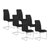 STUHL 6er-Set - Kunstleder - Schwarz - NADYA - Schwarz, Leder (43/100/60cm) - Vente-Unique