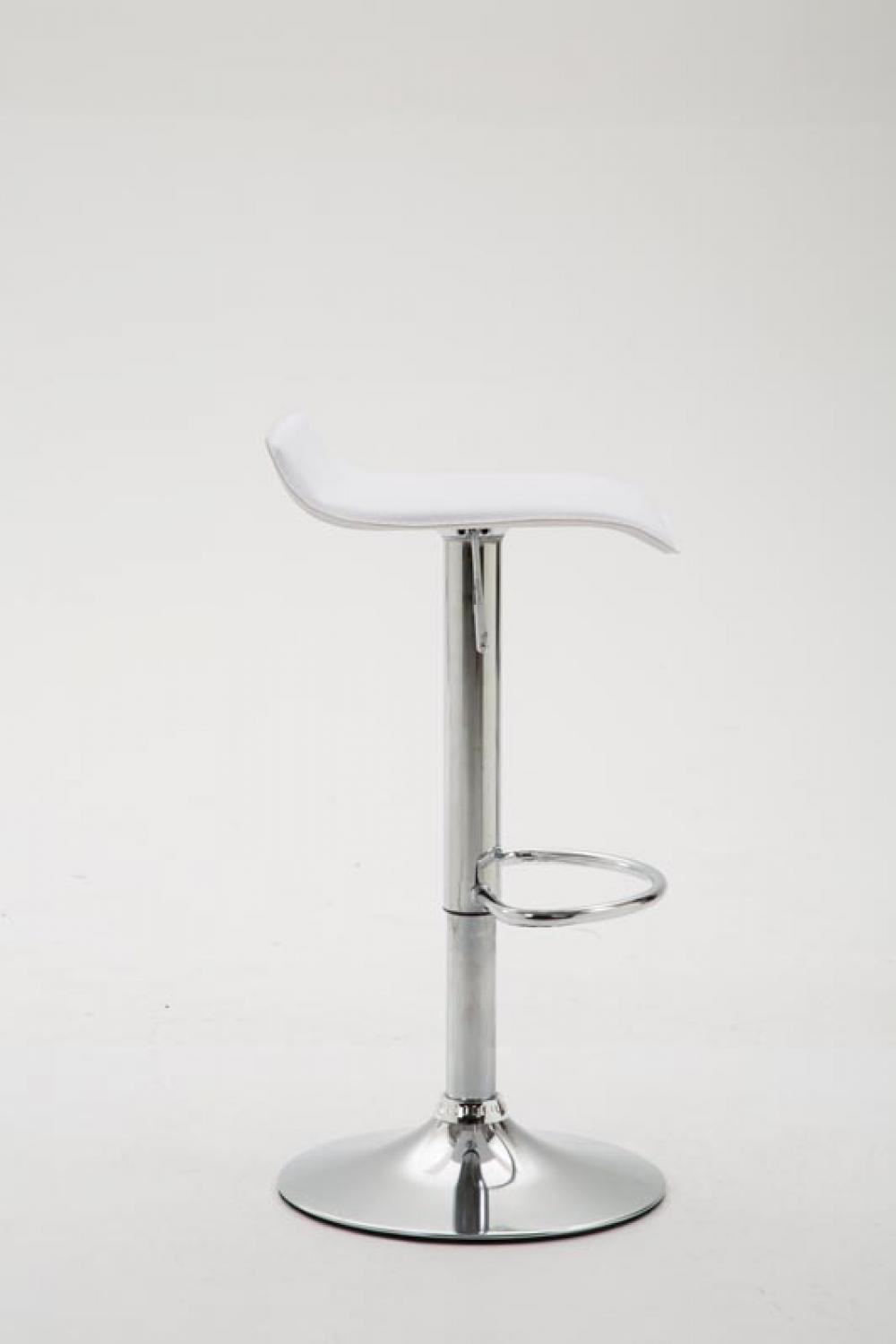 BARHOCKER Lederlook weiß - Chromfarben/Weiß, Textil/Metall (36/63/39cm) - CLP