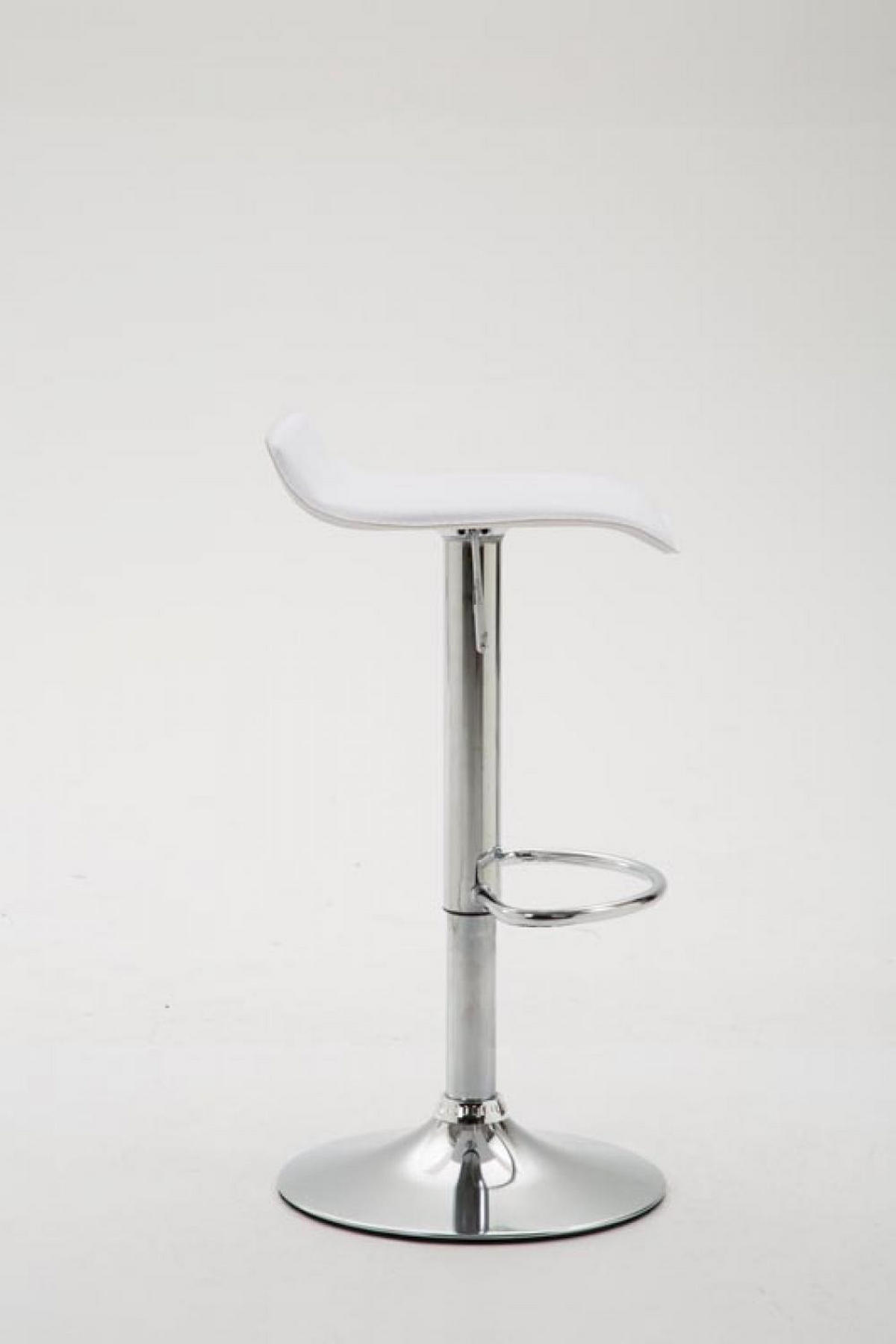 BARHOCKER Lederlook weiß - Chromfarben/Weiß, Textil/Metall (36/63/39cm) - CLP