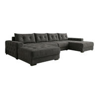 ECKSOFA MODENA 320 cm x 185 cm – Stoff: ZOOM 22 Farbe: Dunkelgrau - Dunkelgrau, Textil (320/185cm) - A&J MöbelLand