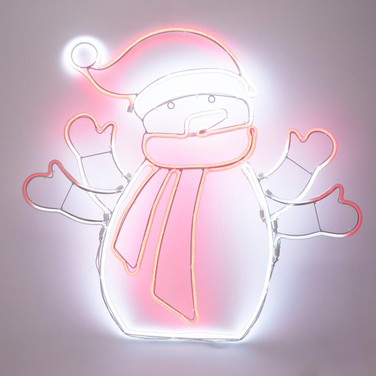 LED-WEIHNACHTSDEKO Schneemann 68/61 cm - Weiß, Kunststoff (61/1/55cm) - Home Styling Collection