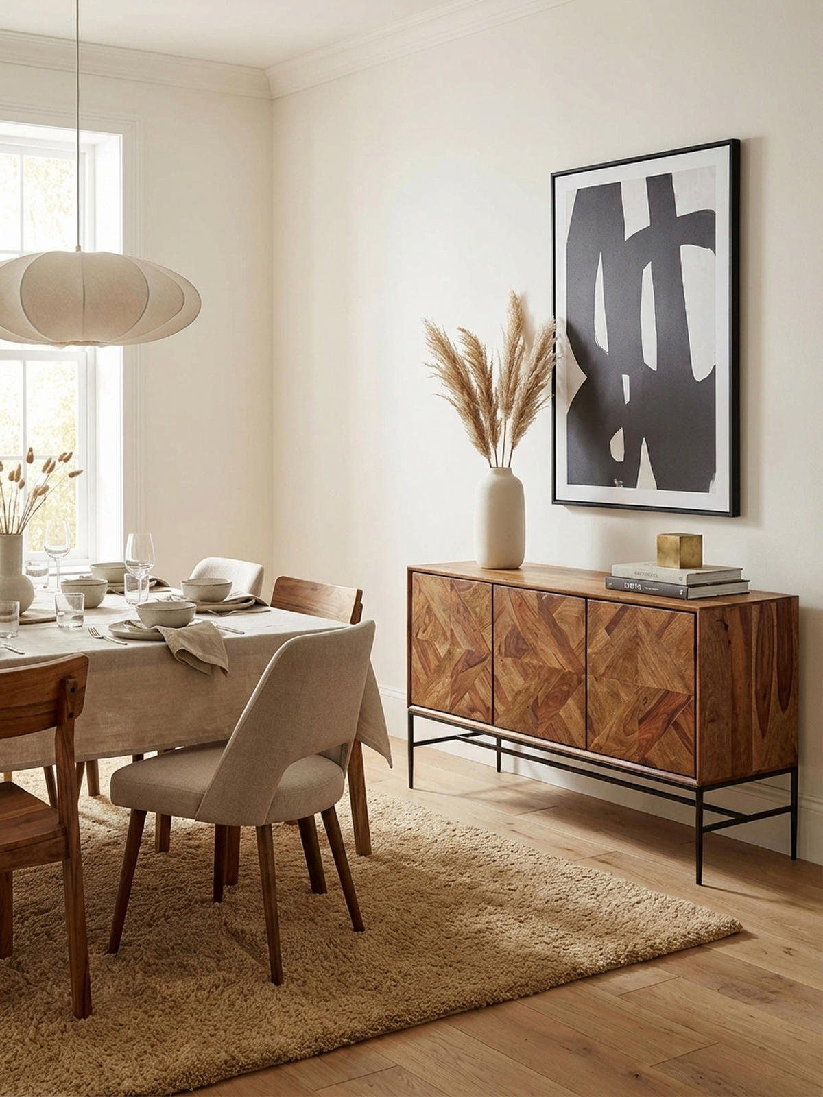 SIDEBOARD – Massivholz, 123x70x45 cm, Industrial-Stil, Stauraum - Schwarz/Braun, Holz/Metall (123/70/45cm) - KADIMA DESIGN