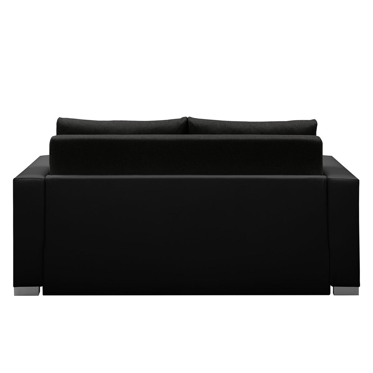 SCHLAFSOFA - Silberfarben/Schwarz, Kunststoff/Textil (153/90/90cm) - home24