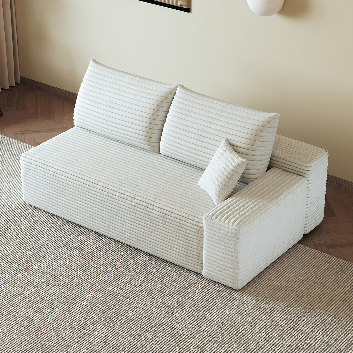 SOFAELEMENT DE-34752 rechte mit Cordbezug Weiß - Weiß, Textil (95/83/175cm) - ComfortXL