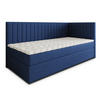 BOXBETT ARIS 90x200 cm mit Matratze und Topper, H2+H3 - Blau - Blau, Holz (90/200cm) - MASSENO