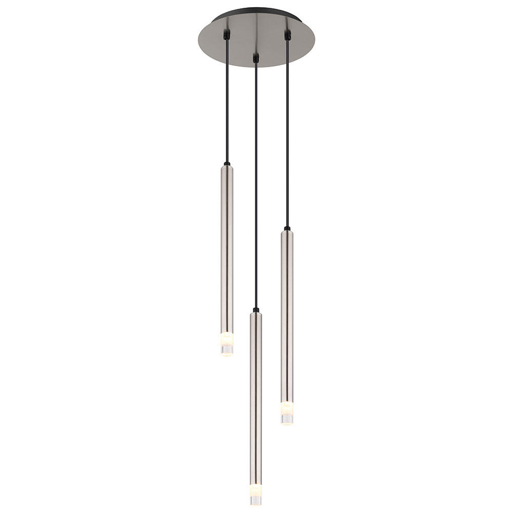 HÄNGELEUCHTE Metall Nickel Matt - Silberfarben, Metall (24/24/120cm) - Globo Lighting