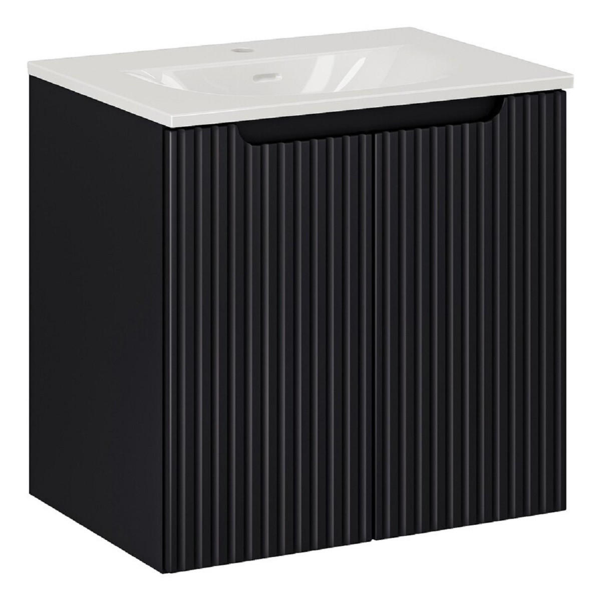 WASCHTISCHKOMBI 60 cm 2Teile - Nova Black N BM117 in Schwarz/Matt - Schwarz, Holz (60/57/40cm)