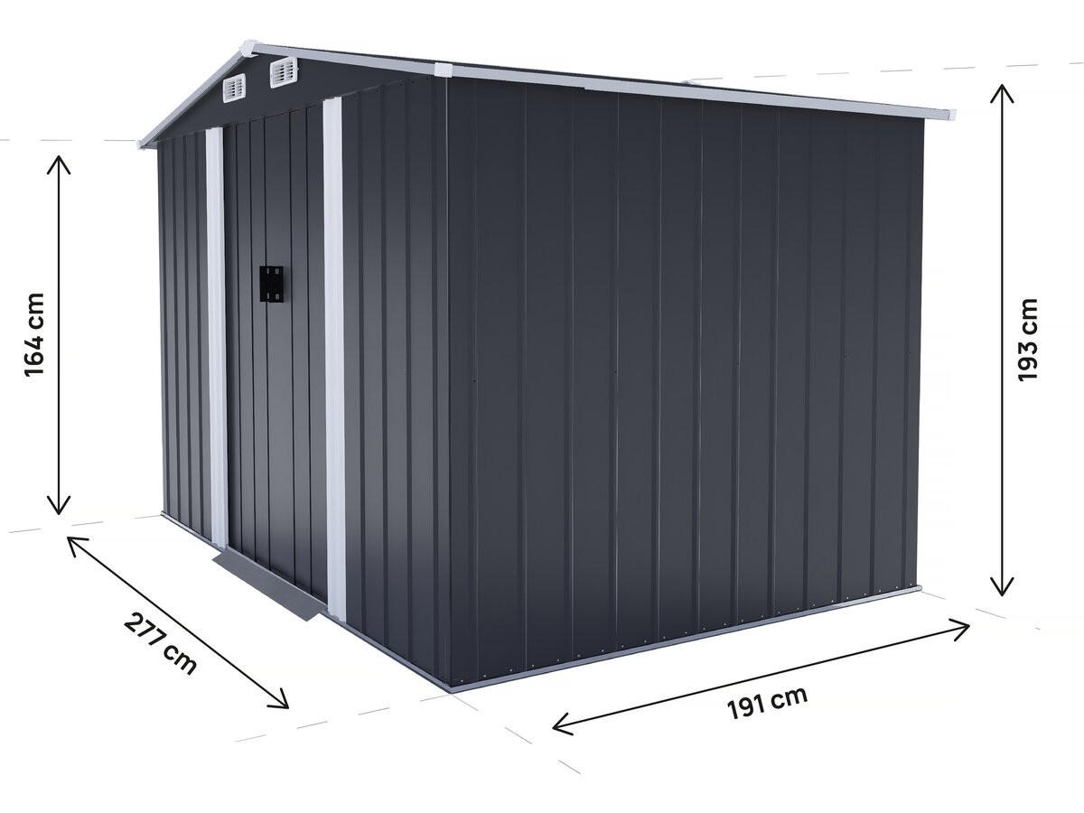 METALL-GARTENHAUS boston Grau - Grau, Metall (191/193/277cm) - Habitat Garten