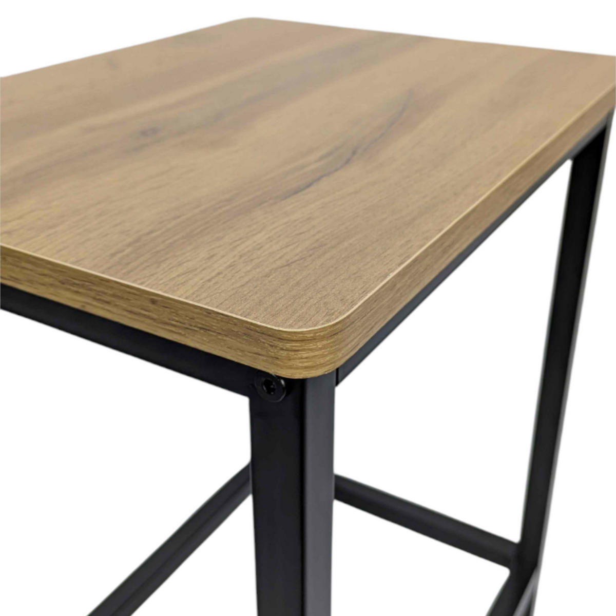 BARHOCKER Schwarzstahl Hellbraun 40/30/65 cm - Hellbraun/Schwarz, Holzwerkstoff/Metall (40/65/30cm) - Begryf