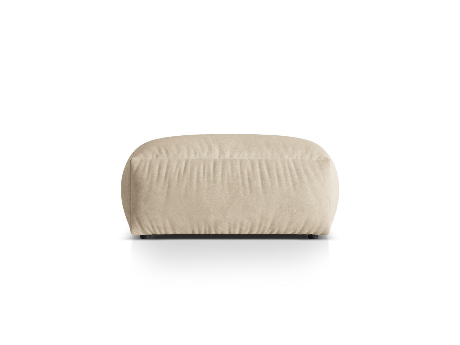 POUF Martina aus Samt leichtes beige - Creme, Textil (65/44/95cm) - Micadoni