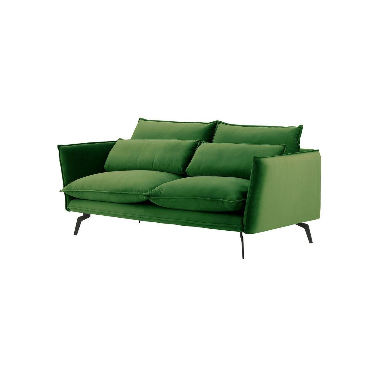 SOFA Layla 2,5-Sitzer-Velluto 10 - Grün, Holz/Textil (197/95/98cm)