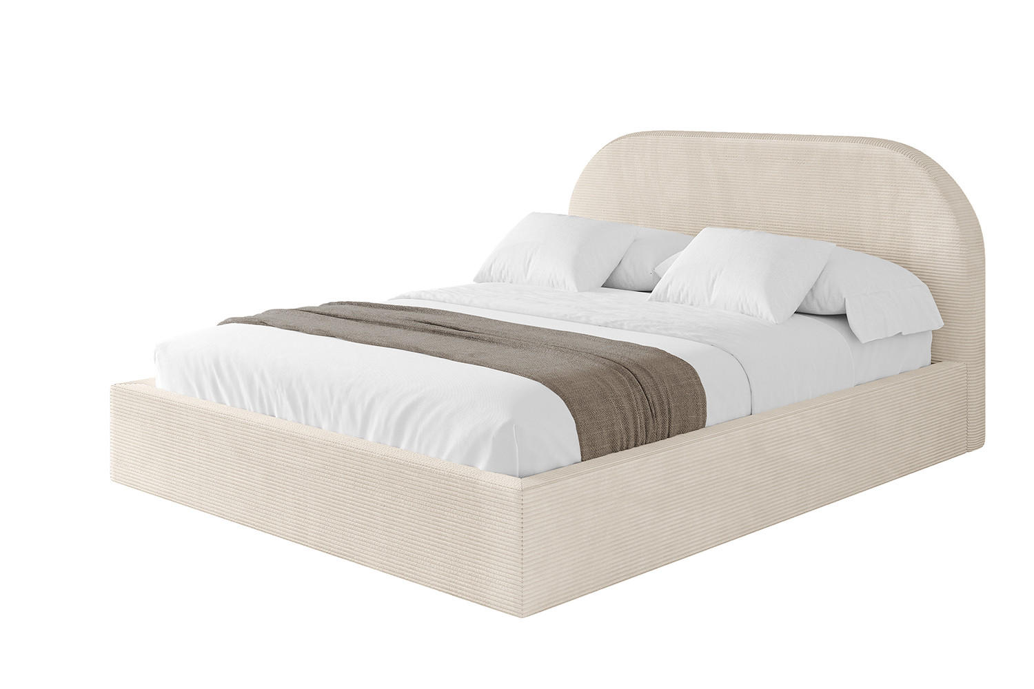 POLSTERBETT mit Bettkasten und Lattenrost, Boxbett ohne Matratze - TIVON 120x200 Beige - Creme, Holzwerkstoff/Textil (120/200cm) - ALTDECOR