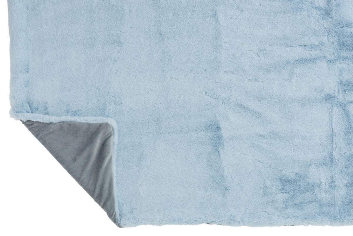 PLAID CUTIE - Pelz - Hellblau - 180/130/3 cm - Blau, Fell (130/180cm) - J-Line