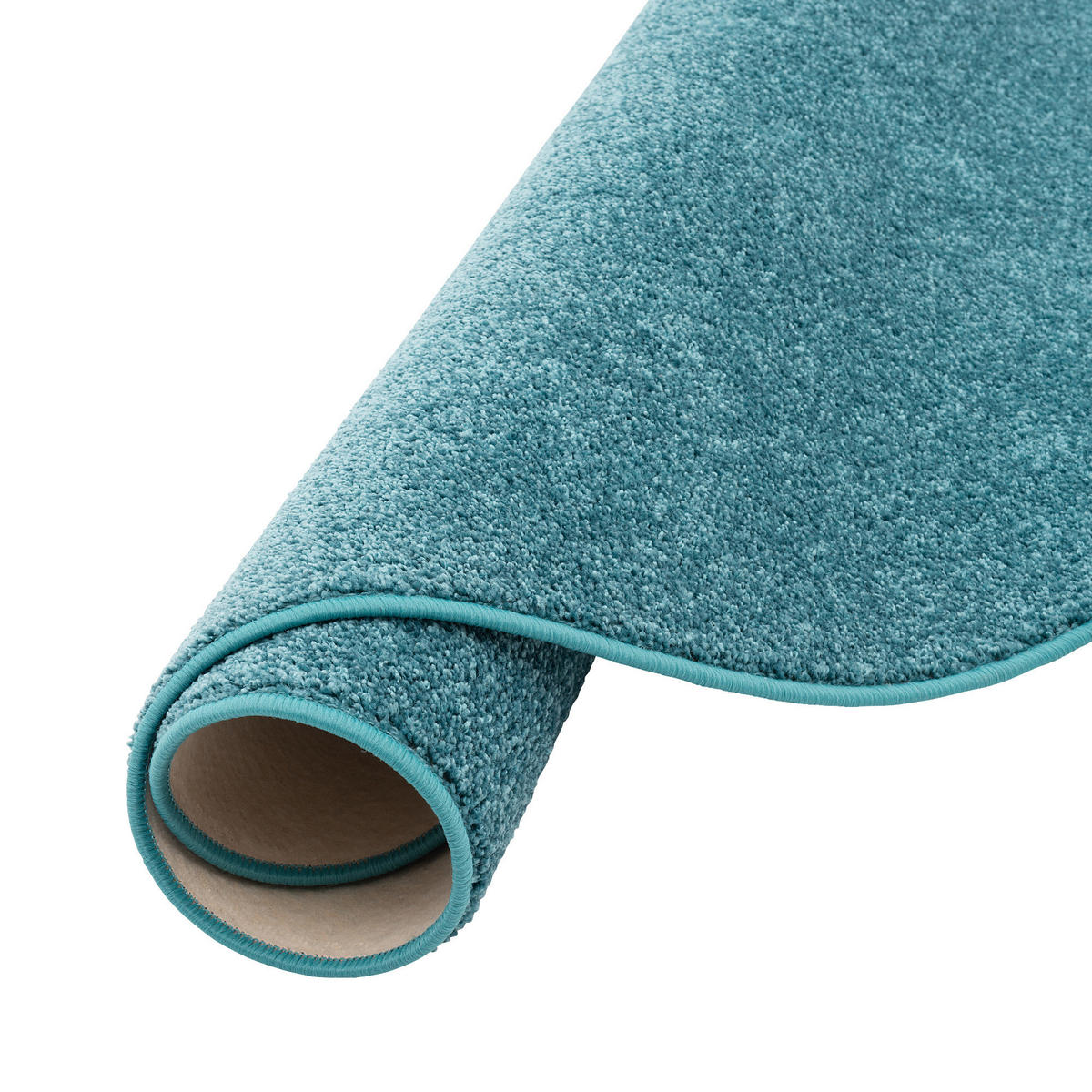 HOCHFLOR VELOURS TEPPICH COTTAGE RUND - Petrol, Textil (160/160cm) - Snapstyle