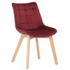 STUHL Samt Rot - Eukalyptusholzfarben/Rot, Holz/Textil (46/82/61cm) - CLP
