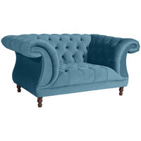 CHESTERFIELD Sessel Kaylin Samtvelours petrol - Petrol, Kunststoff (100/80/167cm) - 58aufmkessel