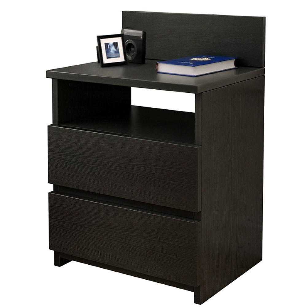 NACHTTISCH, weiß, 40/59/32 cm - Schwarz, Holzwerkstoff (40/59/32cm)