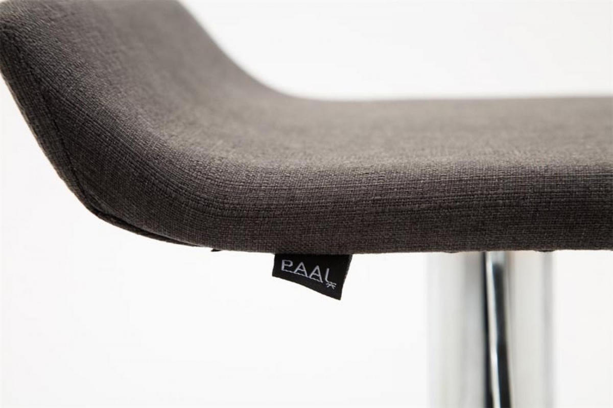 BARHOCKER 2er Set Stoff Dunkelgrau - Chromfarben/Dunkelgrau, Textil/Metall (36/63/39cm) - CLP