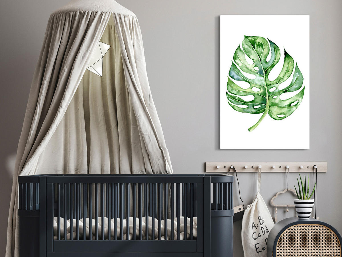 KUNSTDRUCK Grün 60/90 cm - Weiß/Grün, Textil (60/90cm) - KUNSTLOFT