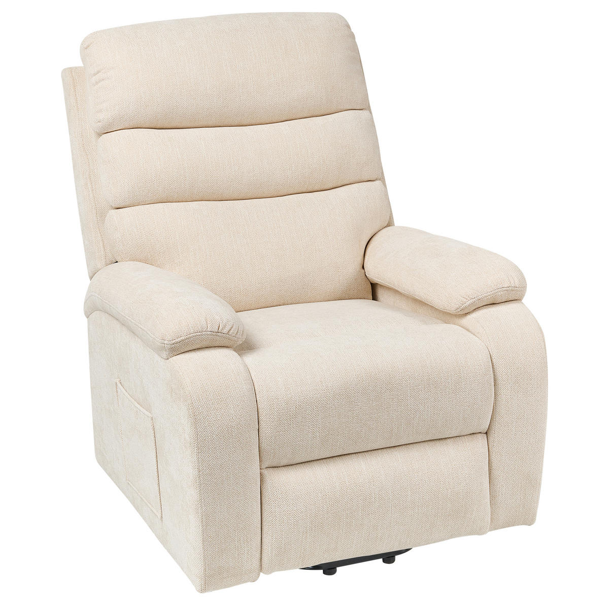 ELEKTRISCHER FERNSEHSESSEL mit Fußstütze Stoff Hellbeige Rise - Beige, Textil (80/105/91cm) - Beliani