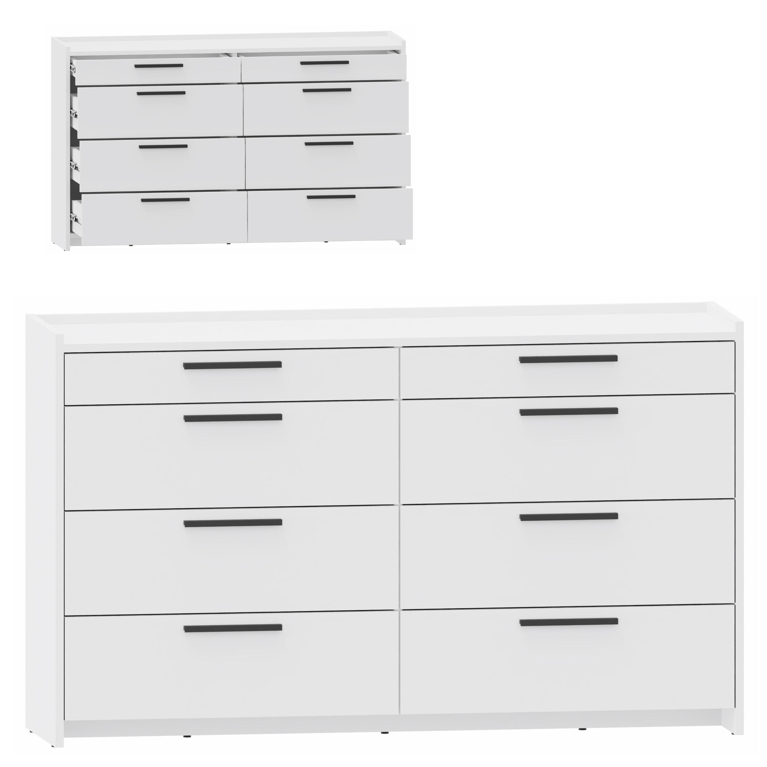 KOMMODE ALTIVO 6SW2SN Weiß 134,4/35,9/80,6 cm - Weiß, Holzwerkstoff (134.4/80.6/35.9cm) - Matkam Möbel