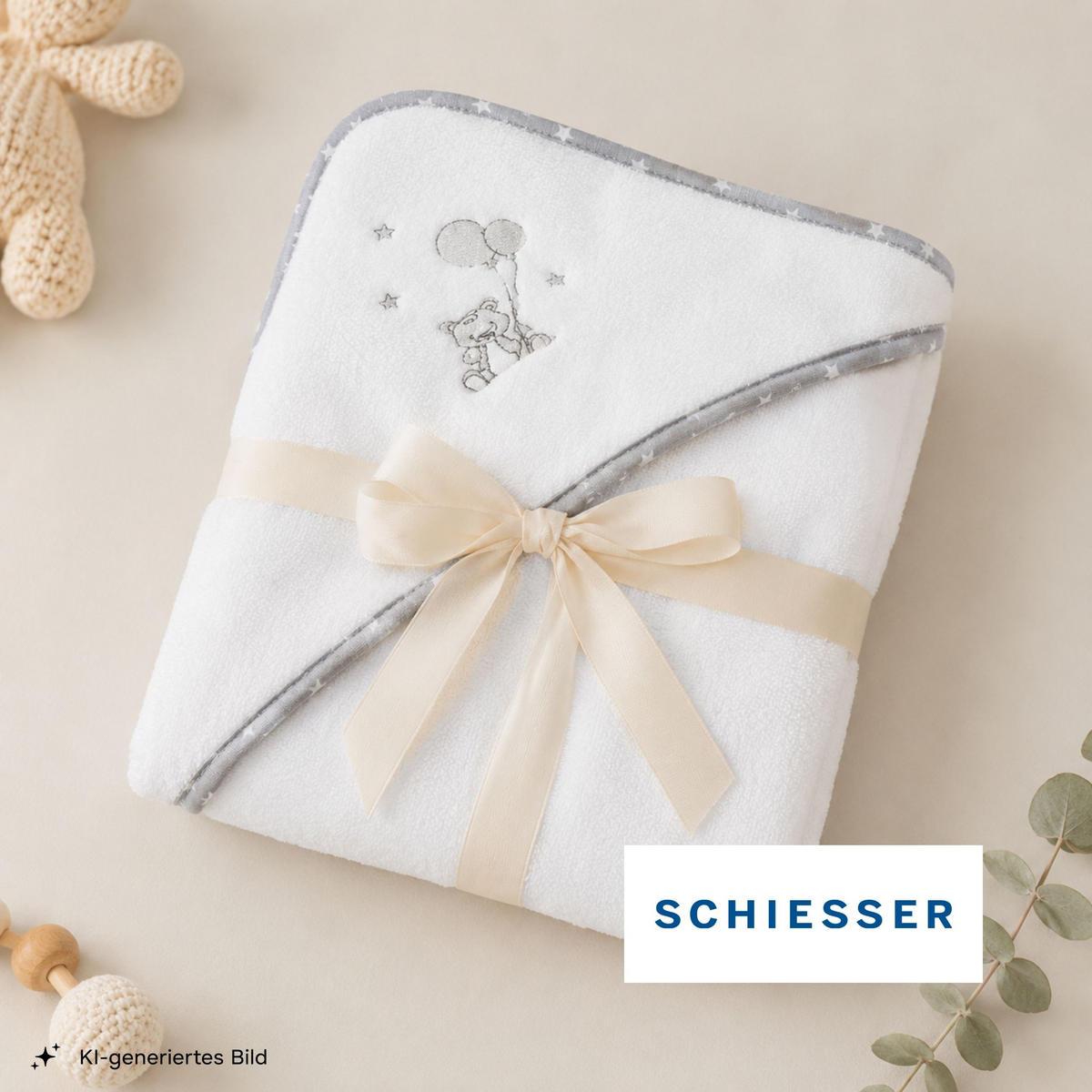 BABY-KAPUZENHANDTUCH Las Palmas (Miro) - 80 x 80 cm - Weiß - Weiß, Textil (80/80cm) - SCHIESSER