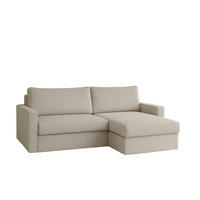 ECKSOFA Mit Schlaffunktion Und Bettzeugablage LUBEKA Stoff Poso Beige Rechts - Beige, Holz/Textil (224/147cm) - Kaiser Möbel