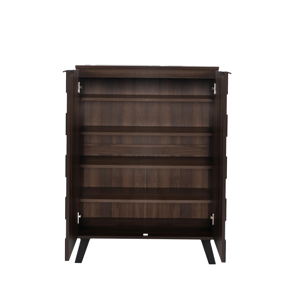 SCHUHSCHRANK 80/35,5/110 cm in dunkler Holzoptik mit 5 Fächern - Naturfarben, Holzwerkstoff (80/110/35.5cm) - Flora Grace
