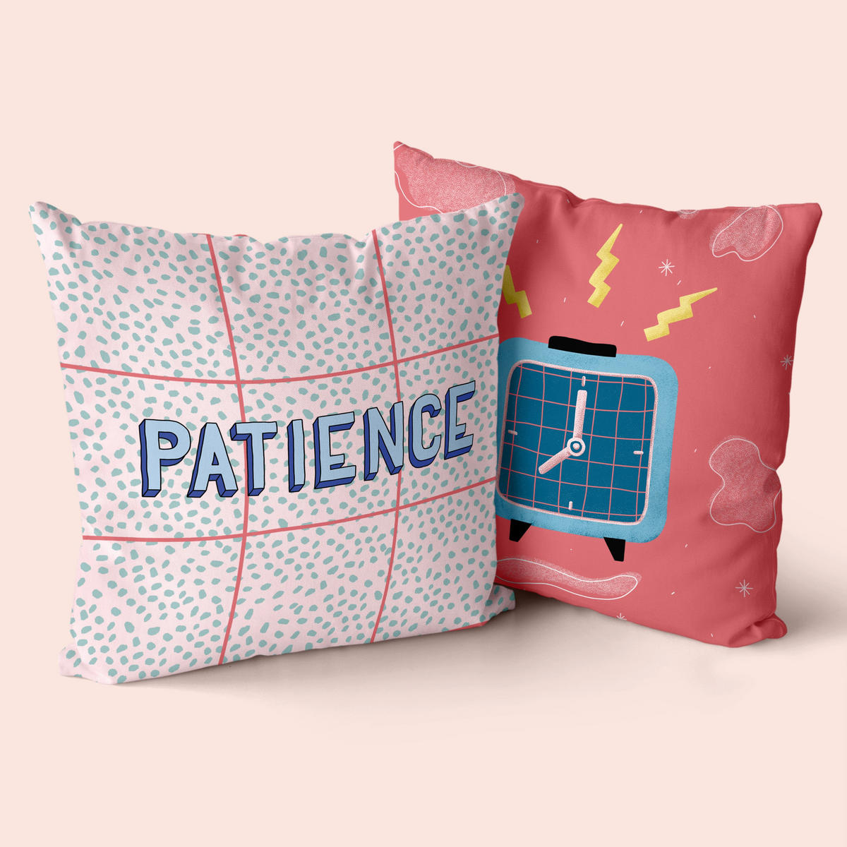 KISSENBEZUG dekorativ patience 50x50 cm (2er pack) mehrfarbig - Multicolor, Textil (50/50cm) - Happy Friday