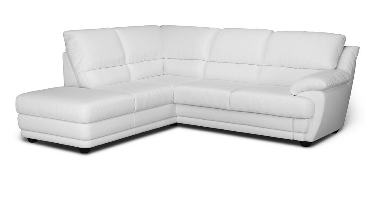 ECKSOFA mit Schlaffunktion - Schwarz/Weiß, Kunststoff/Textil (245/222cm) - Cotta