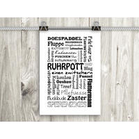 POSTER DIN A4 21x29,7 cm Ruhrpott Ruhrgebiet Typografie - Weiß, Papier (21/29.7/2cm) - artissimo