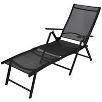 SONNENLIEGE Klappbar Aluminium Schwarz - Schwarz, Textil (63.5/96/178cm) - furnicato