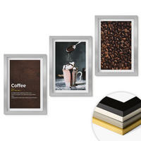 WANDBILDER 3er Set - 20x30 cm Silberner Rahmen - Kaffeegetränk mit Schlagsahne - Silberfarben, Kunststoff (20/30cm) - ArtPrintCave