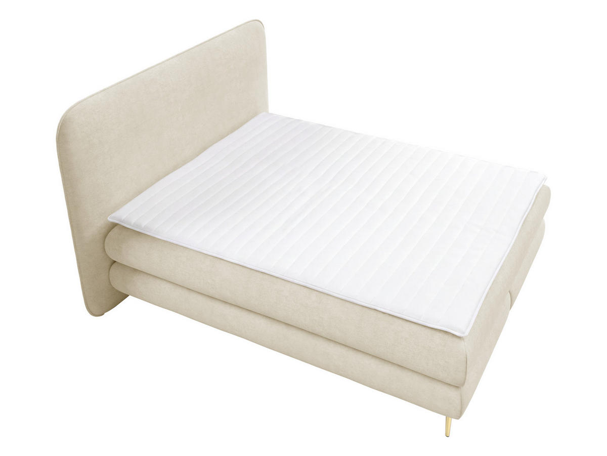 BOXBETT Amaretto - H3 - Beige/Goldfarben, Holz/Textil (140/200cm) - MIRJAN24