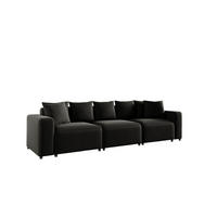 SOFA Megan 3-sitzer In Salvador - Schwarz, Holzwerkstoff/Textil (327/75/98cm) - Fun Möbel