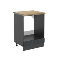 HERDUMBAUSCHRANK R-Line Schwarz Beton 60 cm AP Eiche - Anthrazit/Schwarz, Holzwerkstoff (60/81.6/60cm) - Vicco
