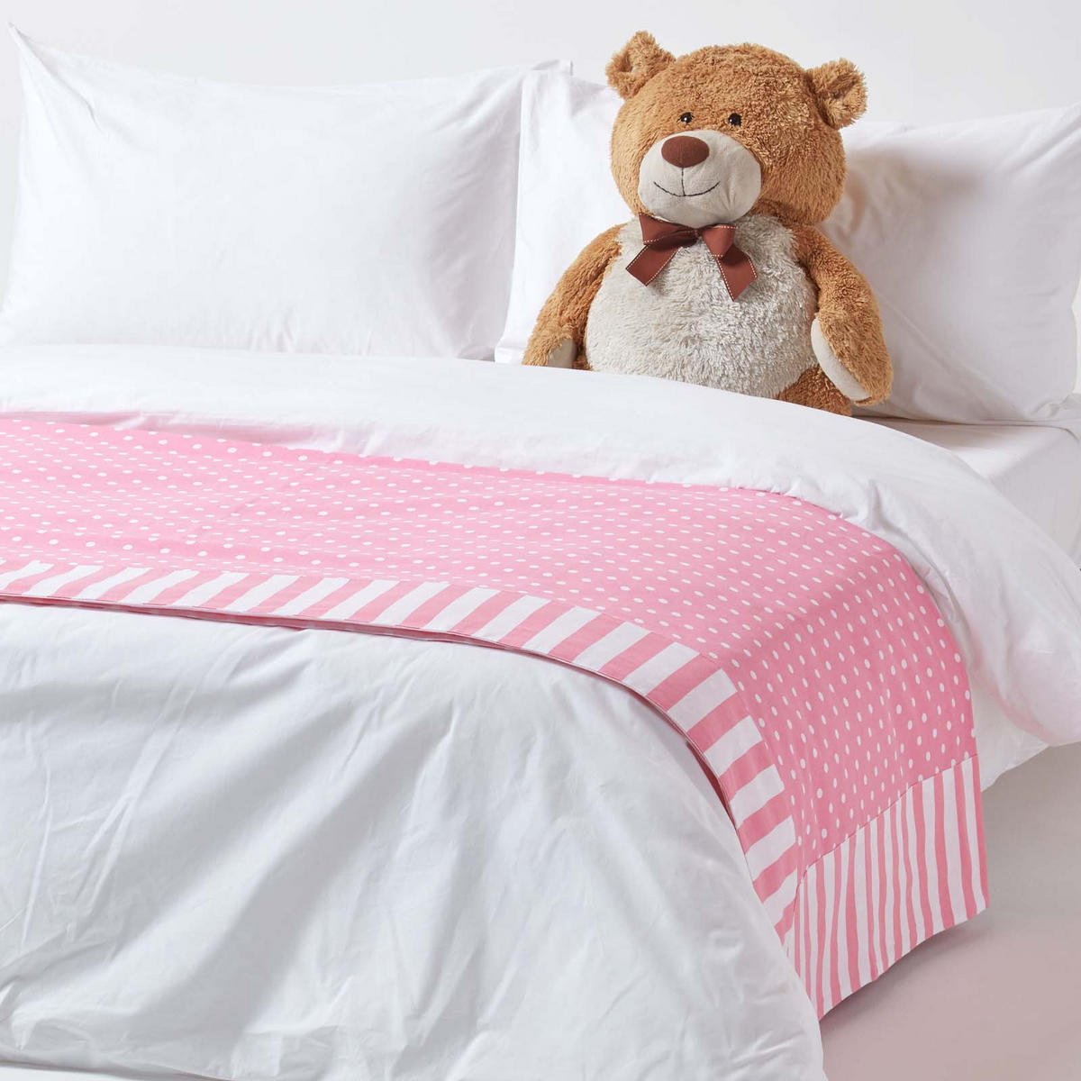 ÜBERWURF 150/200 cm, gepunktet, 100% Baumwolle - Rosa, Textil (150/200cm) - Homescapes