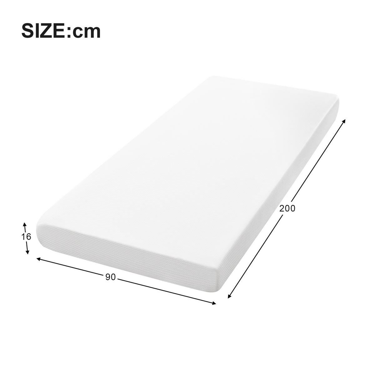 SCHAUMSTOFFMATRATZE Ergonomische H3 mit waschbarem Bezug - Weiß, Textil - Gisaae