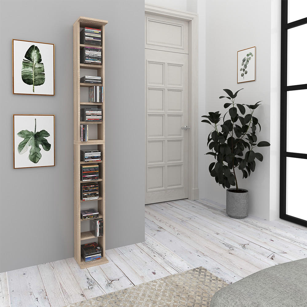 CD-REGAL Sonoma 21 x 183.6 cm Groß - Sonoma Eiche, Holzwerkstoff (21/183.6/20cm) - Vicco