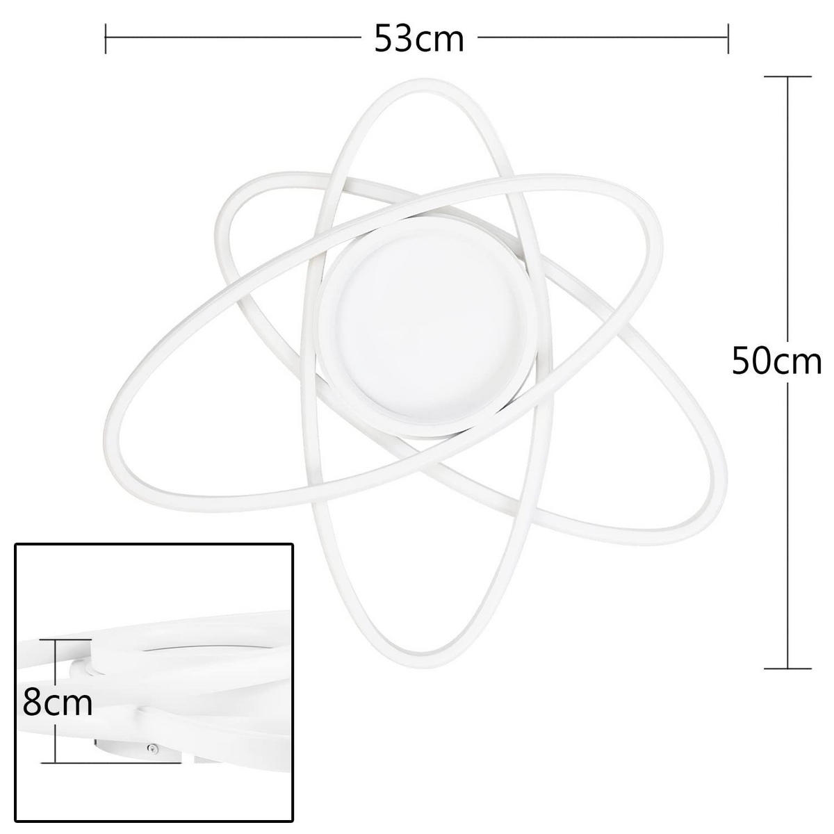 LED-DECKENLEUCHTE Dornbrand 42.0/8.5/42.0 cm - Weiß, Metall (42/42/8.5cm) - ZMH