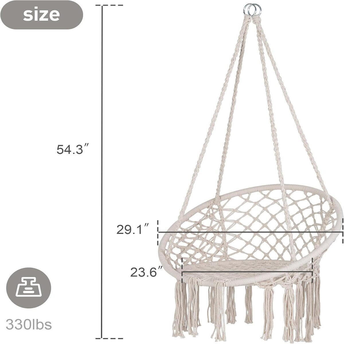 HÄNGESESSEL in Netz-Optik Beige - Beige, Textil (60/120/80cm) - Authentics