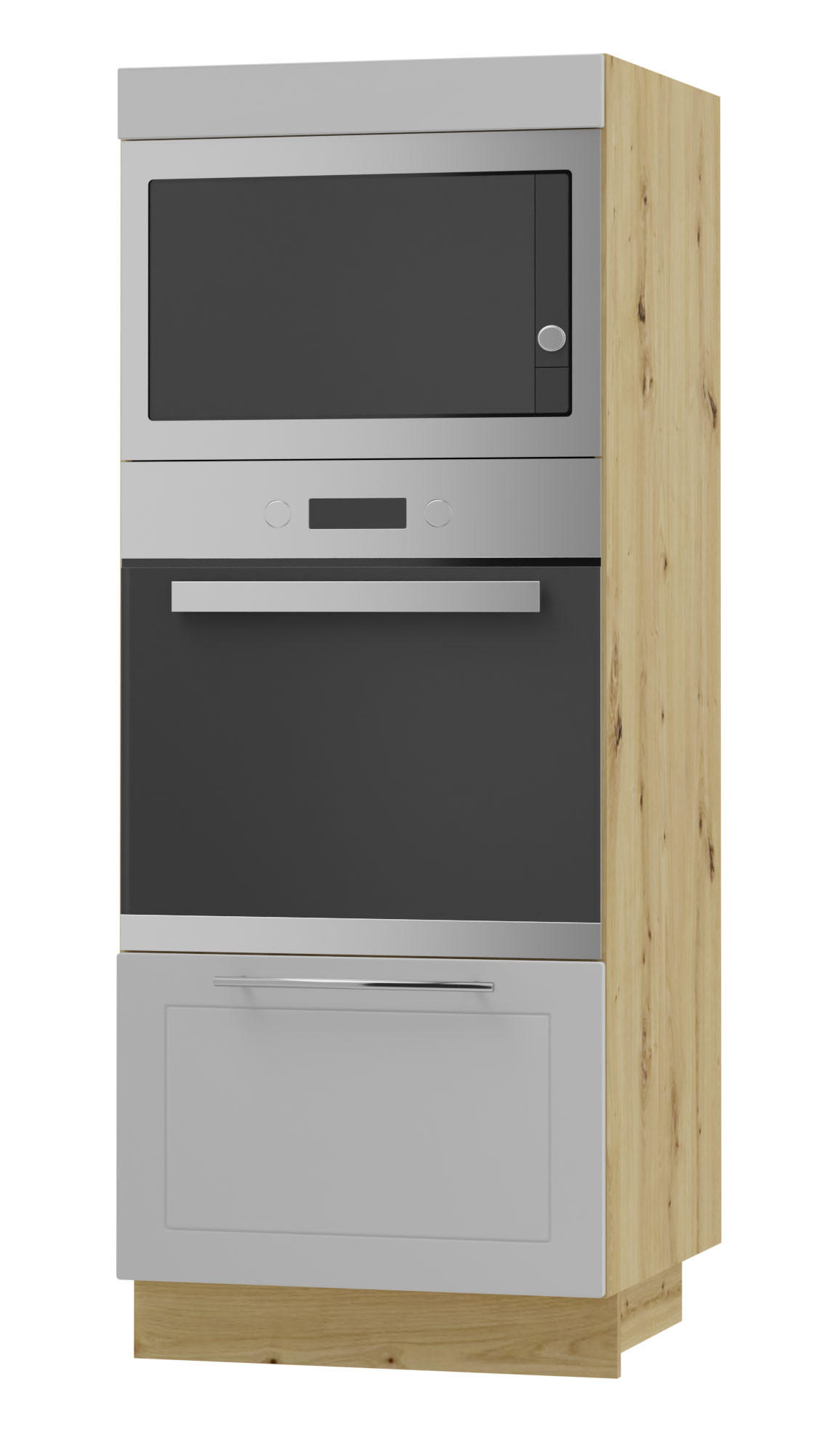 BACKOFENHOCHSCHRANK Kvantum D5AA/60/154 Dust Grey Matt / Eiche Artisan Matt 60 / 59 / 154cm - Eiche Artisan/Grau, Holz/Holzwerkstoff (60/154/59cm) - Feldmann-Wohnen