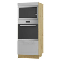 BACKOFENHOCHSCHRANK Kvantum D5AM/60/154 Dust Grey Matt / Eiche Artisan Matt 60 / 59 / 154cm - Eiche Artisan/Grau, Holz/Holzwerkstoff (60/154/59cm) - Feldmann-Wohnen