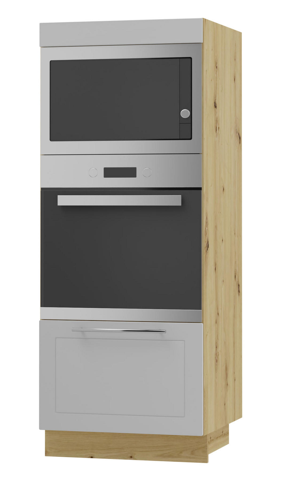 BACKOFENHOCHSCHRANK Kvantum D5AM/60/154 Dust Grey Matt / Eiche Artisan Matt 60 / 59 / 154cm - Eiche Artisan/Grau, Holz/Holzwerkstoff (60/154/59cm) - Feldmann-Wohnen