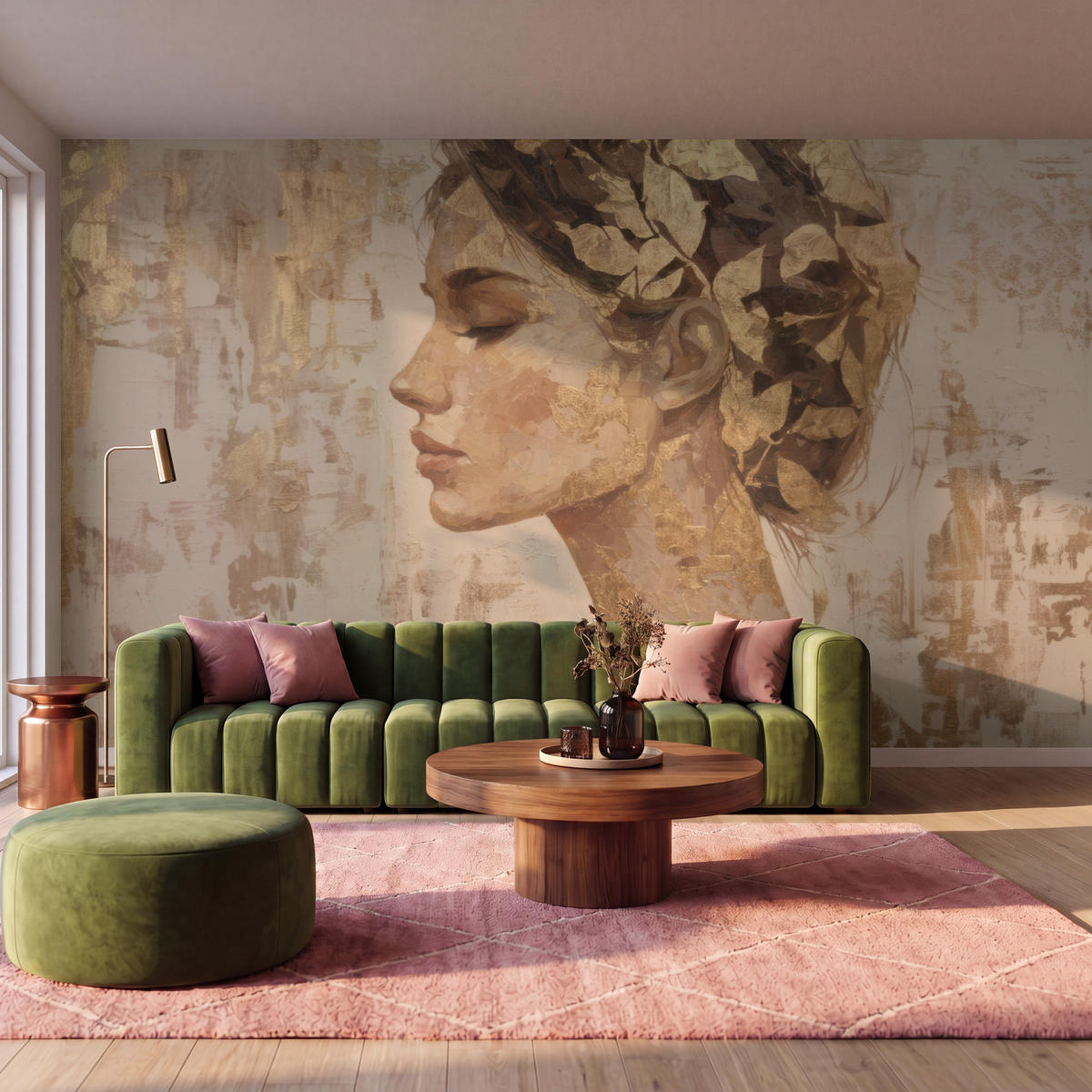 TAPETE - Frau - Gold - Abstrakt - Textur - 400x240 cm - Goldfarben, Papier (400/240cm) - OnlyWow