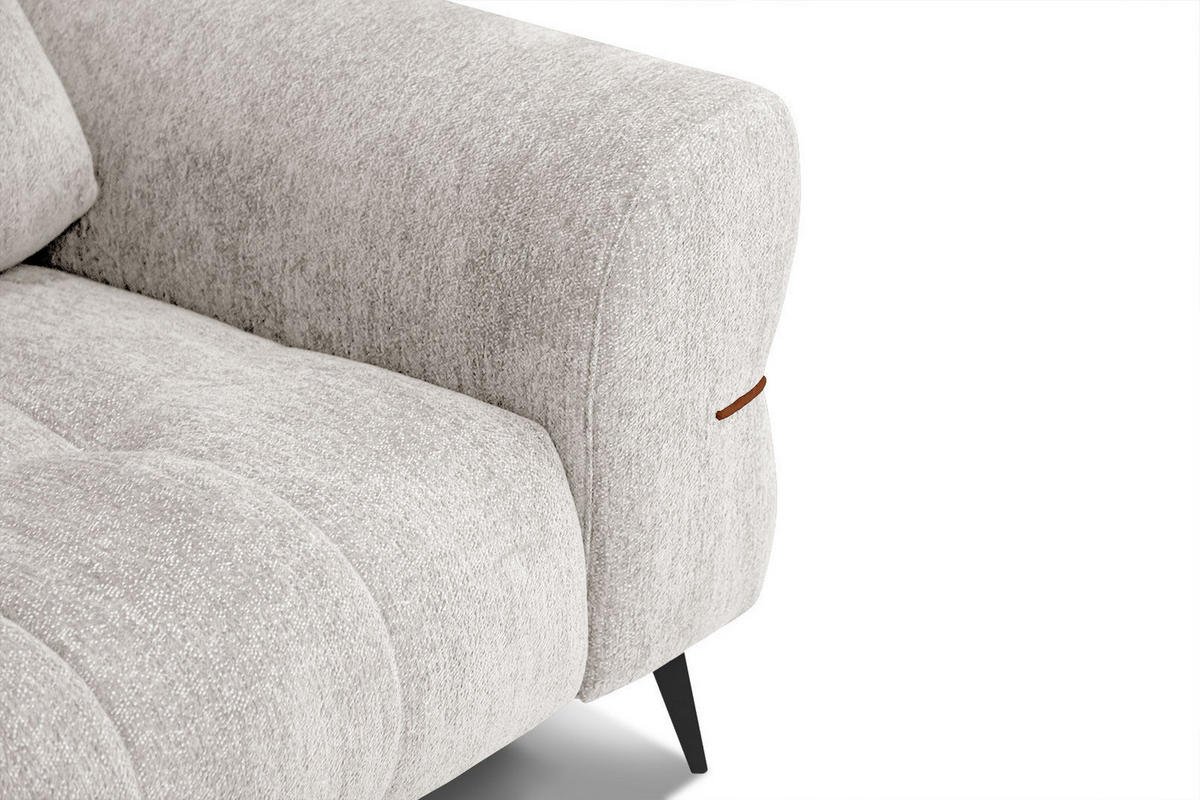 SOFA SALVINI 2,5-Sitzer, weiß - Schwarz/Weiß, Holzwerkstoff/Textil (176/88/99cm) - Courtois Laville