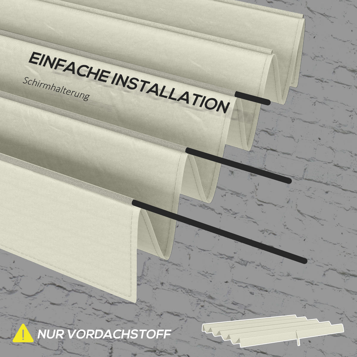 ERSATZDACH für 2,85 x 2 m - Creme, Kunststoff (245/23/286cm) - Outsunny