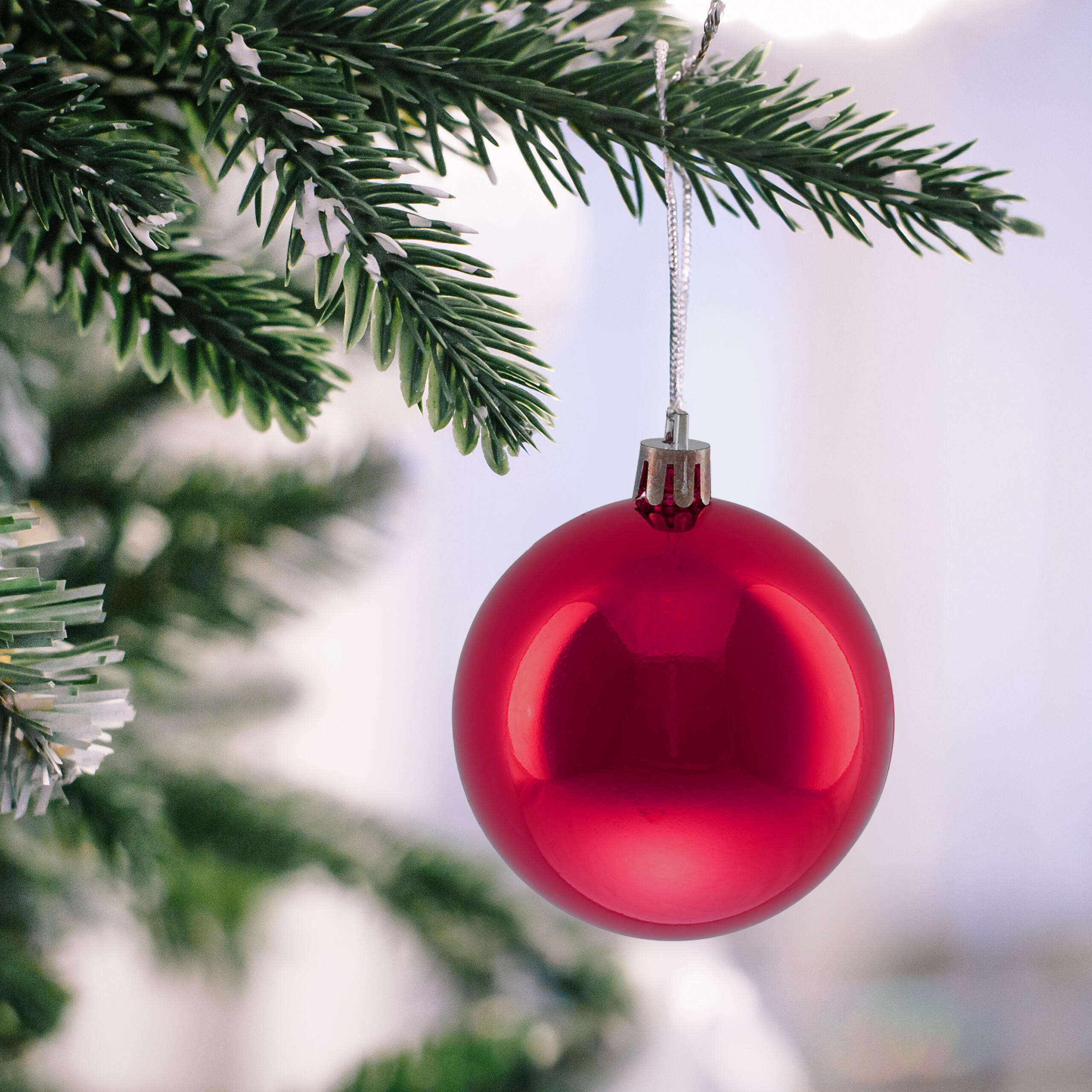 50XWEIHNACHTSKUGELN - Rot, Kunststoff (6/7/6cm) - Relaxdays